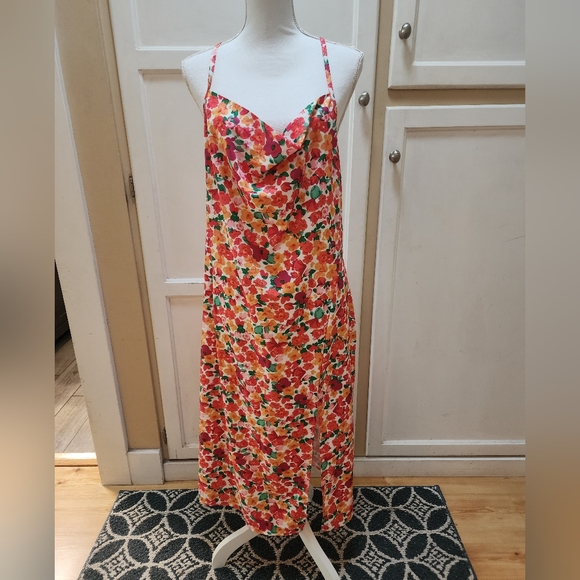 SHEIN Women's Floral Print Split Thigh Cami Dress 💐 NWOT - Picture 6 of 16